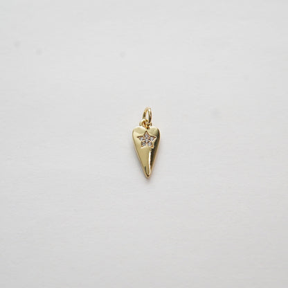 Gold Heart Charms,18K Gold Filled Star Pendant,Silver Star Charm Bracelet Necklace for DIY Jewelry Making Supply