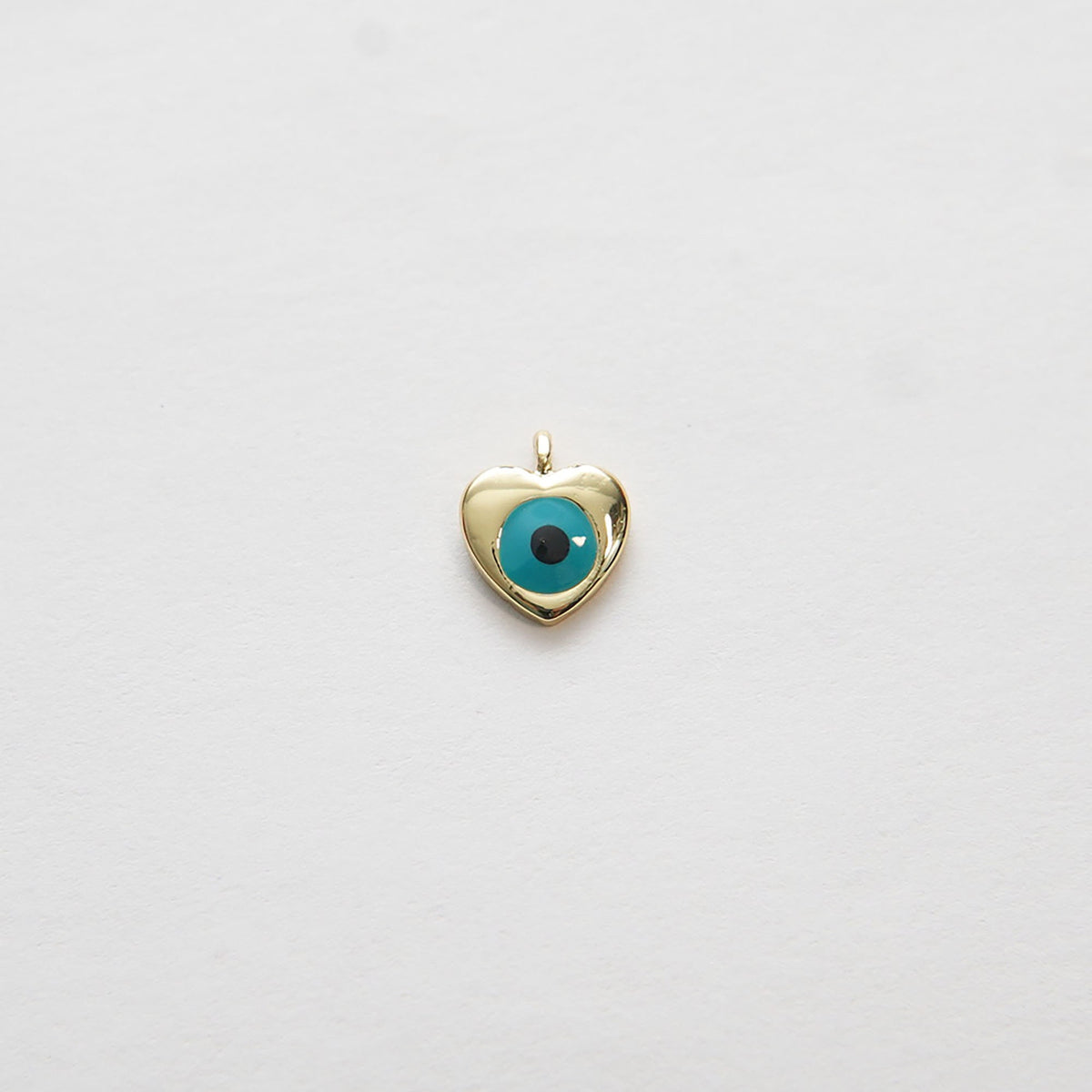 Gold Heart Charms,18K Gold Filled Evil Eye Pendant,Silver Evil eye Charm Bracelet Necklace for DIY Jewelry Making Supply