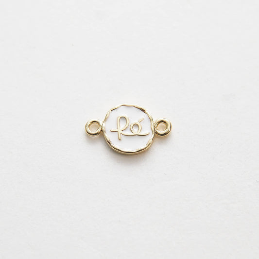 Gold Fe Charms,18K Gold Filled Round Connector Pendant,Enamel Charm Bracelet Necklace for DIY Jewelry Making Supply