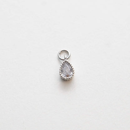 Gold Teardrop Charms,18K Gold Filled teardrop Pendant,CZ Micro Pave teardrop Charm Bracelet Necklace for DIY Jewelry Making S