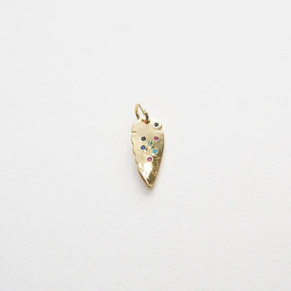 Gold Leaf Charms,18K Gold Filled geometry Pendant,CZ Micro Pave Leaf Charm Bracelet Necklace for DIY Jewelry Making Supply