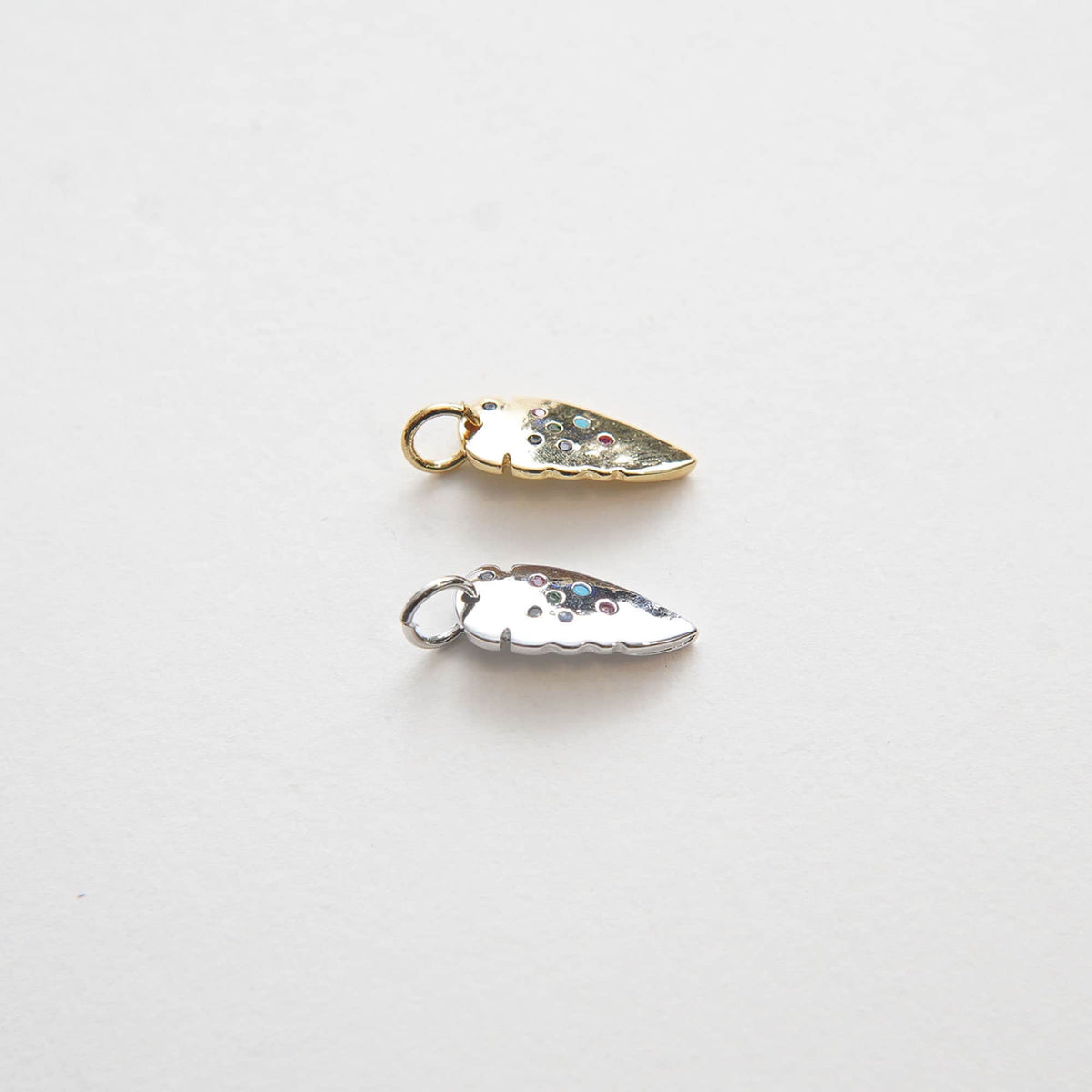 Gold Leaf Charms,18K Gold Filled geometry Pendant,CZ Micro Pave Leaf Charm Bracelet Necklace for DIY Jewelry Making Supply
