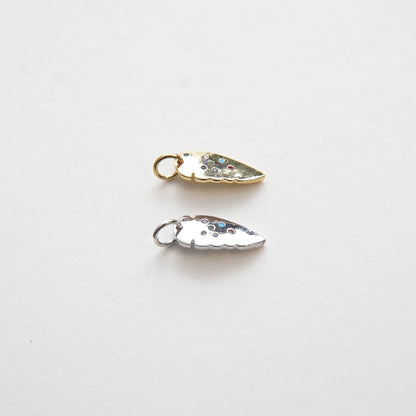 Gold Leaf Charms,18K Gold Filled geometry Pendant,CZ Micro Pave Leaf Charm Bracelet Necklace for DIY Jewelry Making Supply