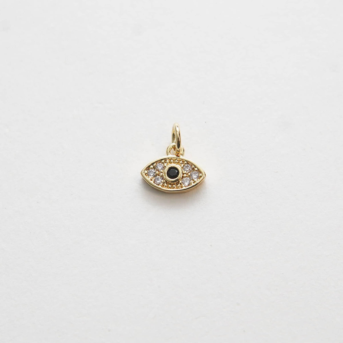 Gold Tiny amulet  Evil Eye Charms,18K Gold Filled Evil Eye Pendant,CZ Evil Eye Protect Charm Bracelet Necklace for DIY Jewelr