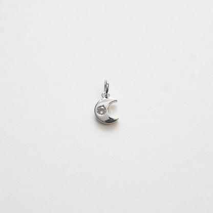 Gold Moon Charms,18K Gold Filled Moon Pendant,CZ Micro Pave Celestial Charm Bracelet Necklace for DIY Jewelry Making Supply