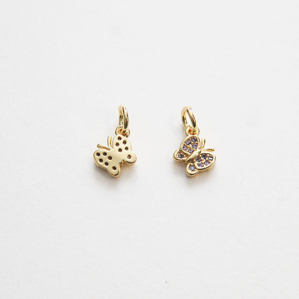Gold Butterfly Charms,18K Gold Filled Butterfly Pendant,CZ Micro Pave Butterfly Charm Bracelet Necklace for DIY Jewelry Makin
