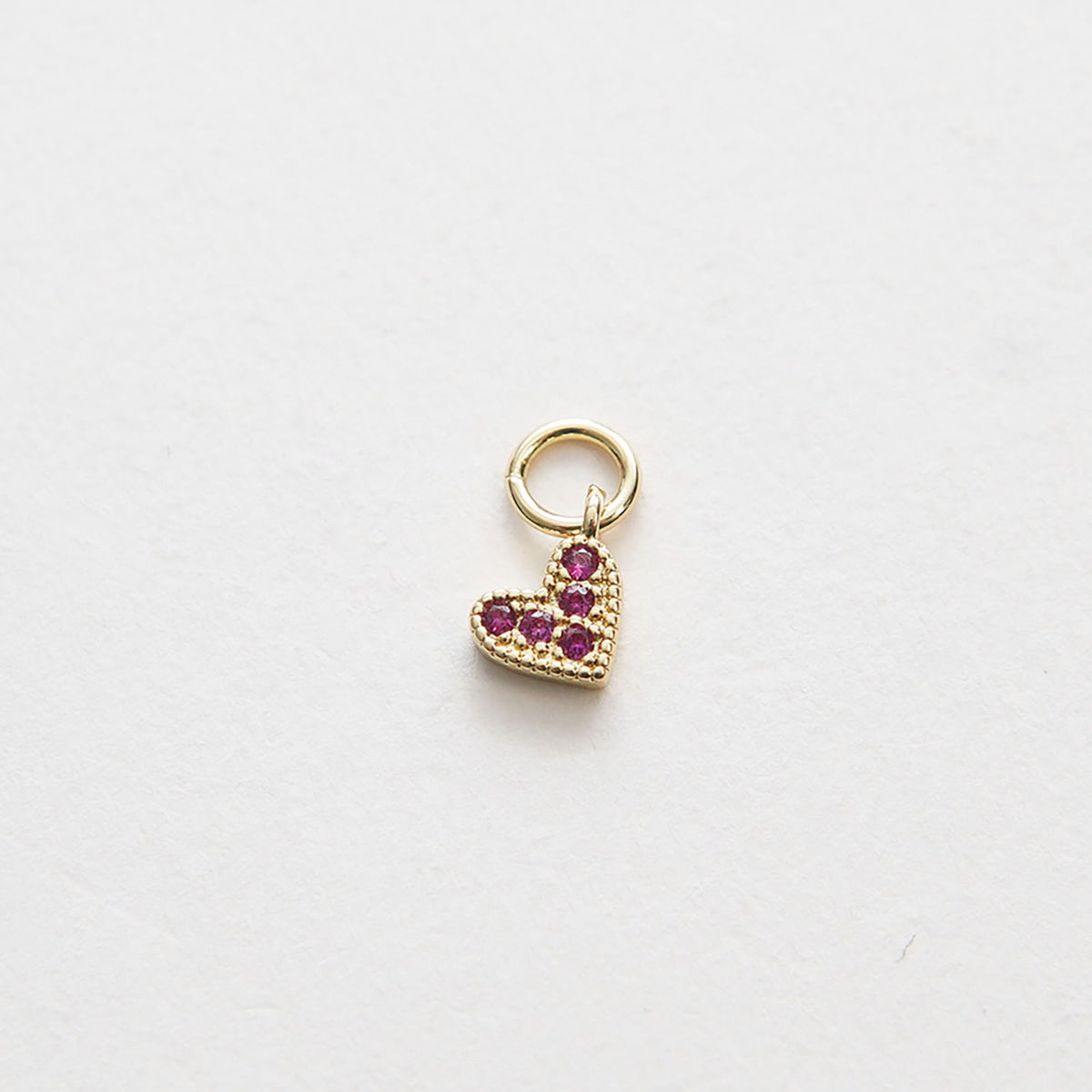 Gold Tiny Red Heart Charms,18K Gold Filled Heart Pendant,CZ Micro Pave Heart Charm Bracelet Necklace for DIY Jewelry Making S