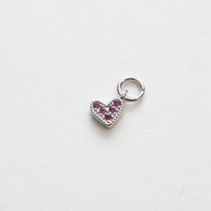 18K Gold Filled Heart CZ Charm Pendant for Jewelry Making