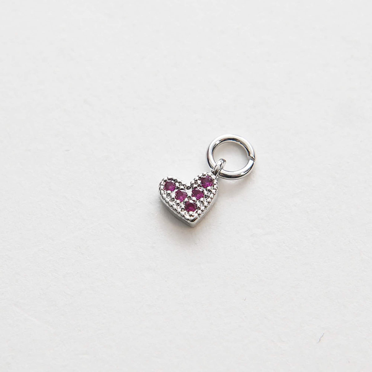 Gold Tiny Red Heart Charms,18K Gold Filled Heart Pendant,CZ Micro Pave Heart Charm Bracelet Necklace for DIY Jewelry Making S