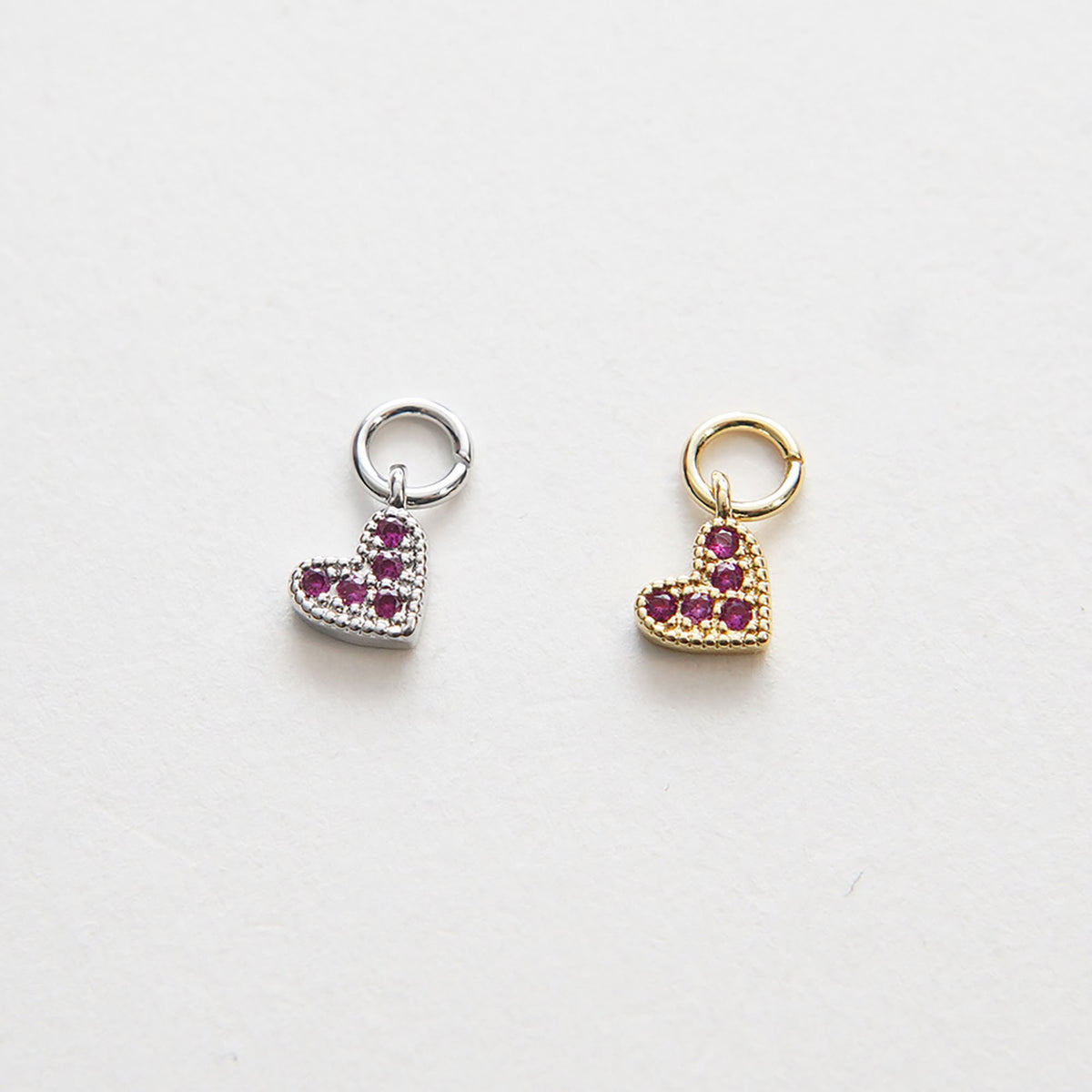 18K Gold Filled Heart CZ Charm Pendant for Jewelry Making