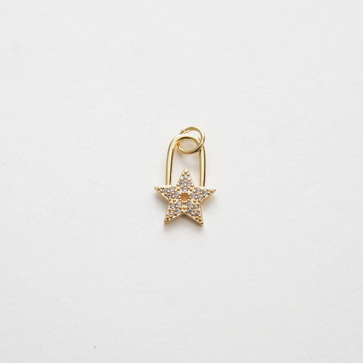 18K Gold Filled Star CZ Charm Pendant for Jewelry Making