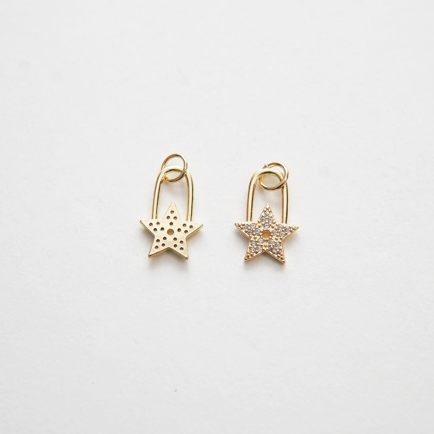 Gold Star Charms,18K Gold Filled Star Pendant,CZ Micro Pave Star Charm Bracelet Necklace for DIY Jewelry Making Supply