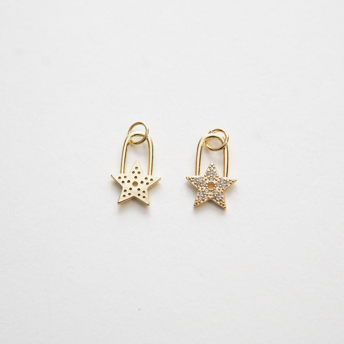 18K Gold Filled Star CZ Charm Pendant for Jewelry Making