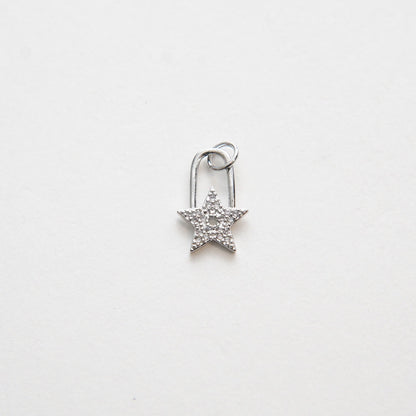 18K Gold Filled Star CZ Charm Pendant for Jewelry Making