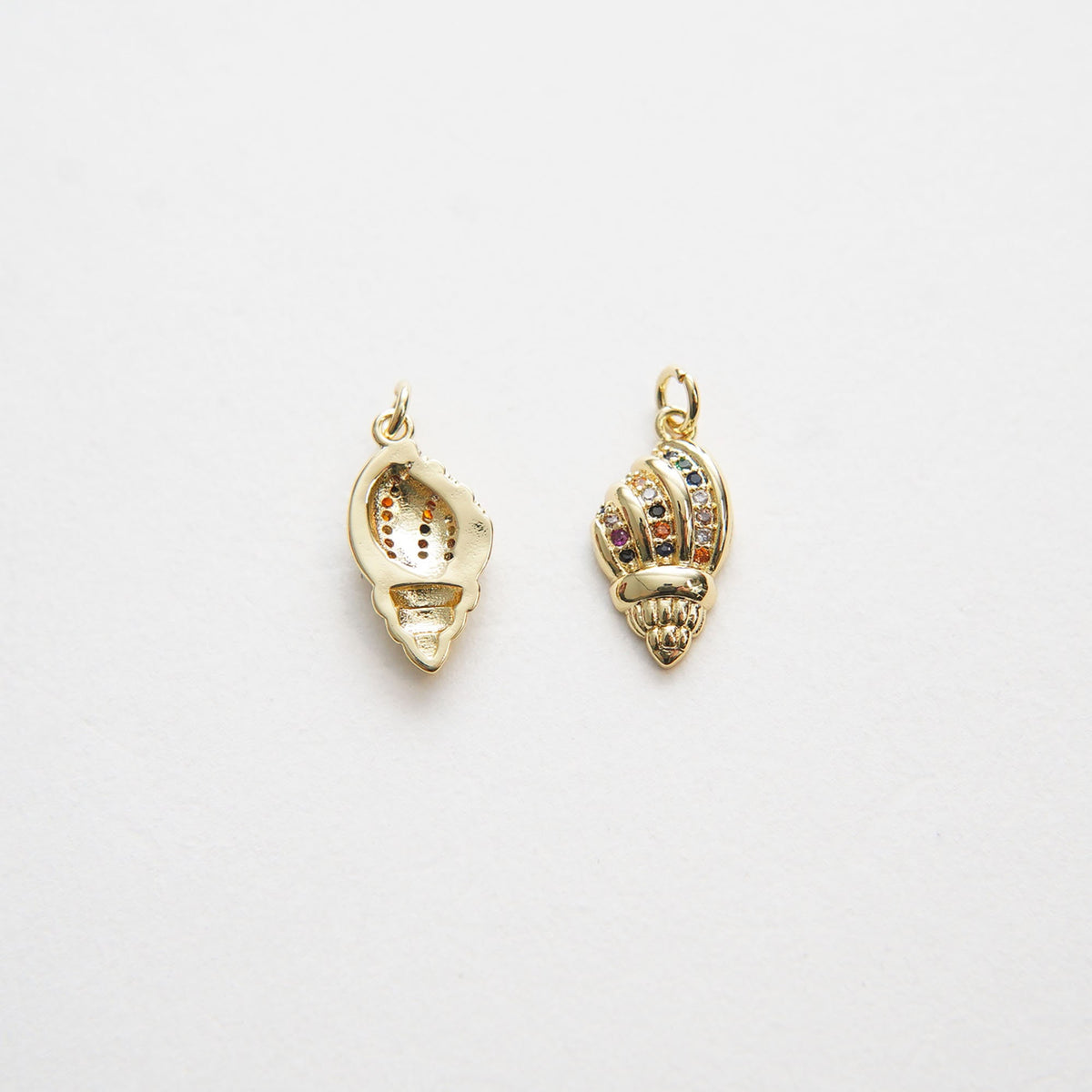 Gold Conch Charms,18K Gold Filled Conch Shell Pendant,Silver Conch Shell Charm Bracelet Necklace for DIY Jewelry Making Suppl