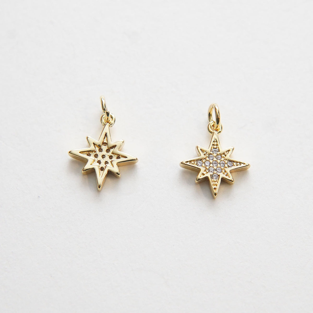 18K Gold Filled North Star Charm Pendant for Jewelry Making