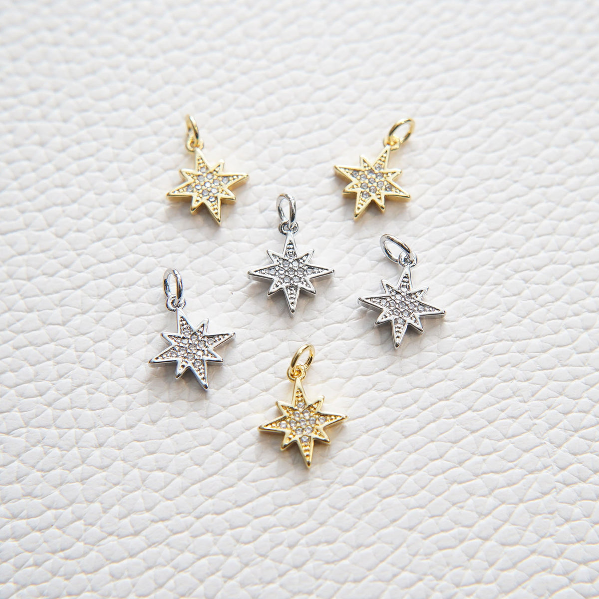 18K Gold Filled North Star Charm Pendant for Jewelry Making