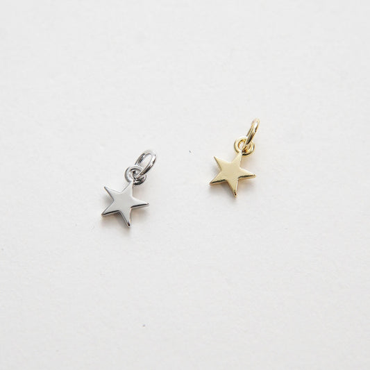 Gold Star Charms,18K Gold Filled Star Pendant,Silver Star Charm Bracelet Necklace for DIY Jewelry Making Supply