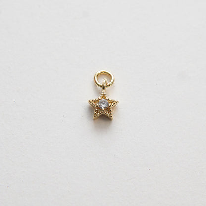 Gold Star Charms,18K Gold Filled Star Pendant,Silver Star Charm Bracelet Necklace for DIY Jewelry Making Supply