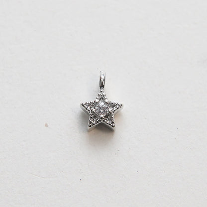 Gold Star Charms,18K Gold Filled Star Pendant,Silver Star Charm Bracelet Necklace for DIY Jewelry Making Supply