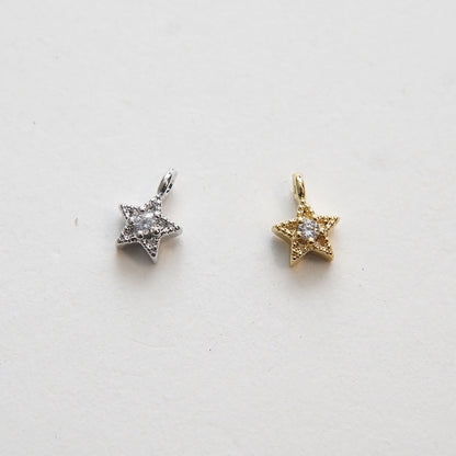 Gold Star Charms,18K Gold Filled Star Pendant,Silver Star Charm Bracelet Necklace for DIY Jewelry Making Supply