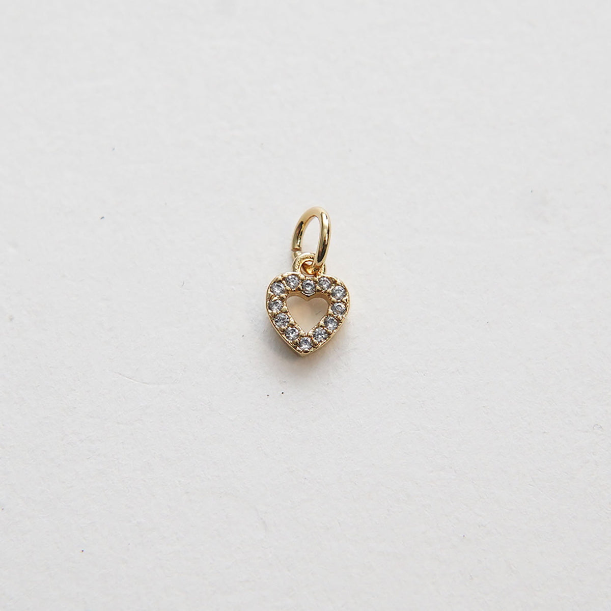 Gold Tiny Heart Charms,18K Gold Filled Heart Pendant,CZ Micro Pave Heart Charm Bracelet Necklace for DIY Jewelry Making Suppl