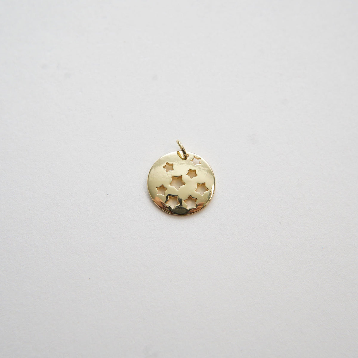 Gold Star Charms,18K Gold Filled Round Star Pendant,Silver Star Charm Bracelet Necklace for DIY Jewelry Making Supply