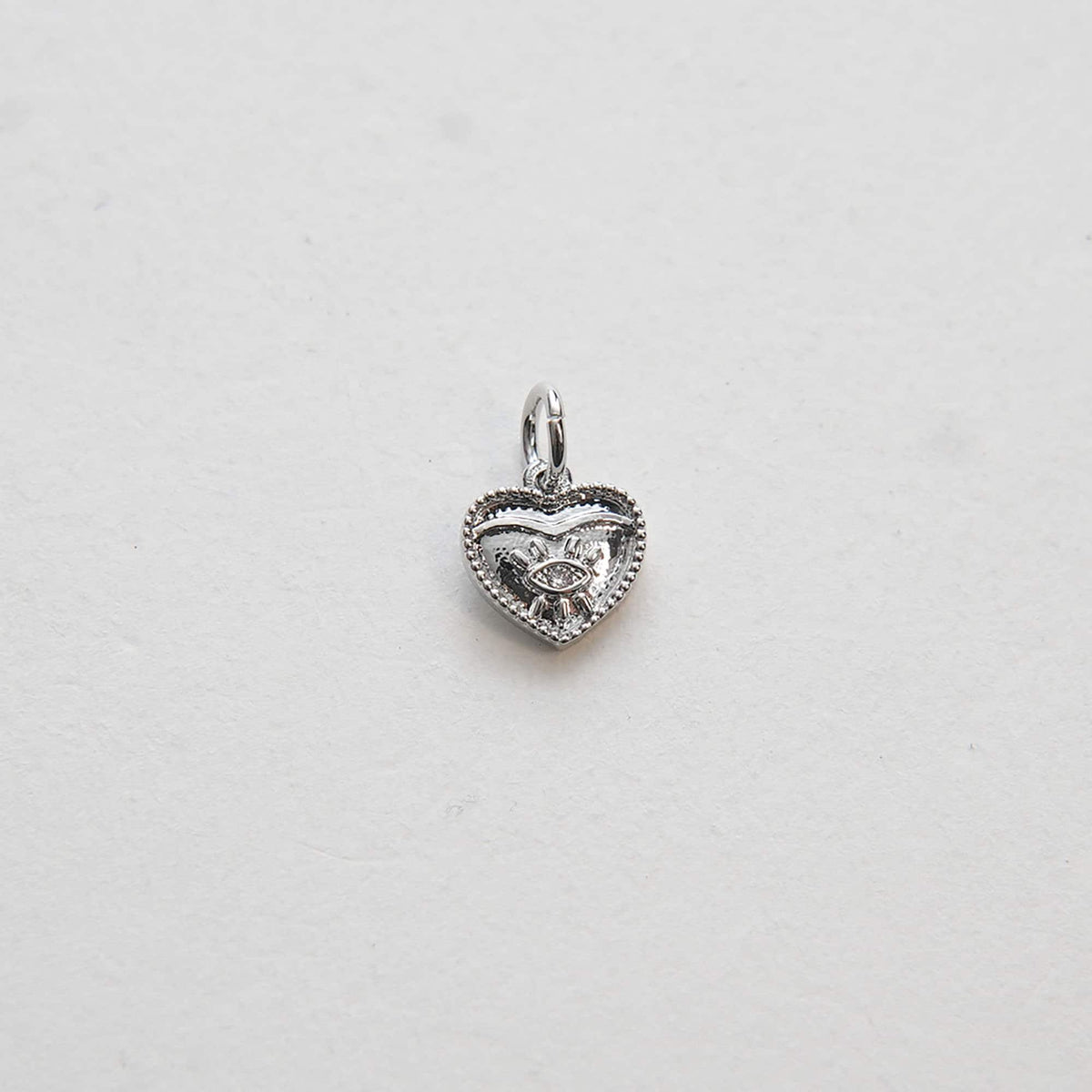 Gold Heart Charms,18K Gold Filled Heart Pendant,Heart Evil Eye Charm Bracelet Necklace for DIY Jewelry Making Supply