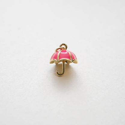 Gold Umbrella Charms,18K Gold Filled Umbrella Pendant,Enamel Charm Bracelet Necklace for DIY Jewelry Making Supply