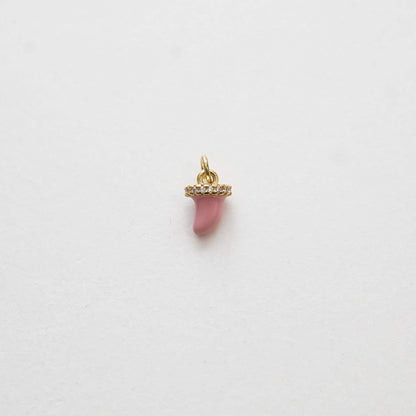 Gold Horns Charms,18K Gold Filled Enamel Horns Pendant,CZ Micro Pave Horns Charm Bracelet Necklace for DIY Jewelry Making Sup