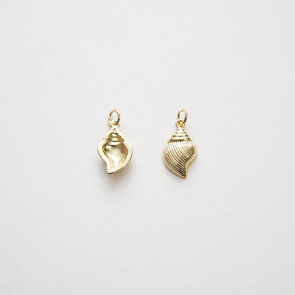 Gold Conch Charms,18K Gold Filled Conch Shell Pendant,Silver Conch Shell Charm Bracelet Necklace for DIY Jewelry Making Suppl