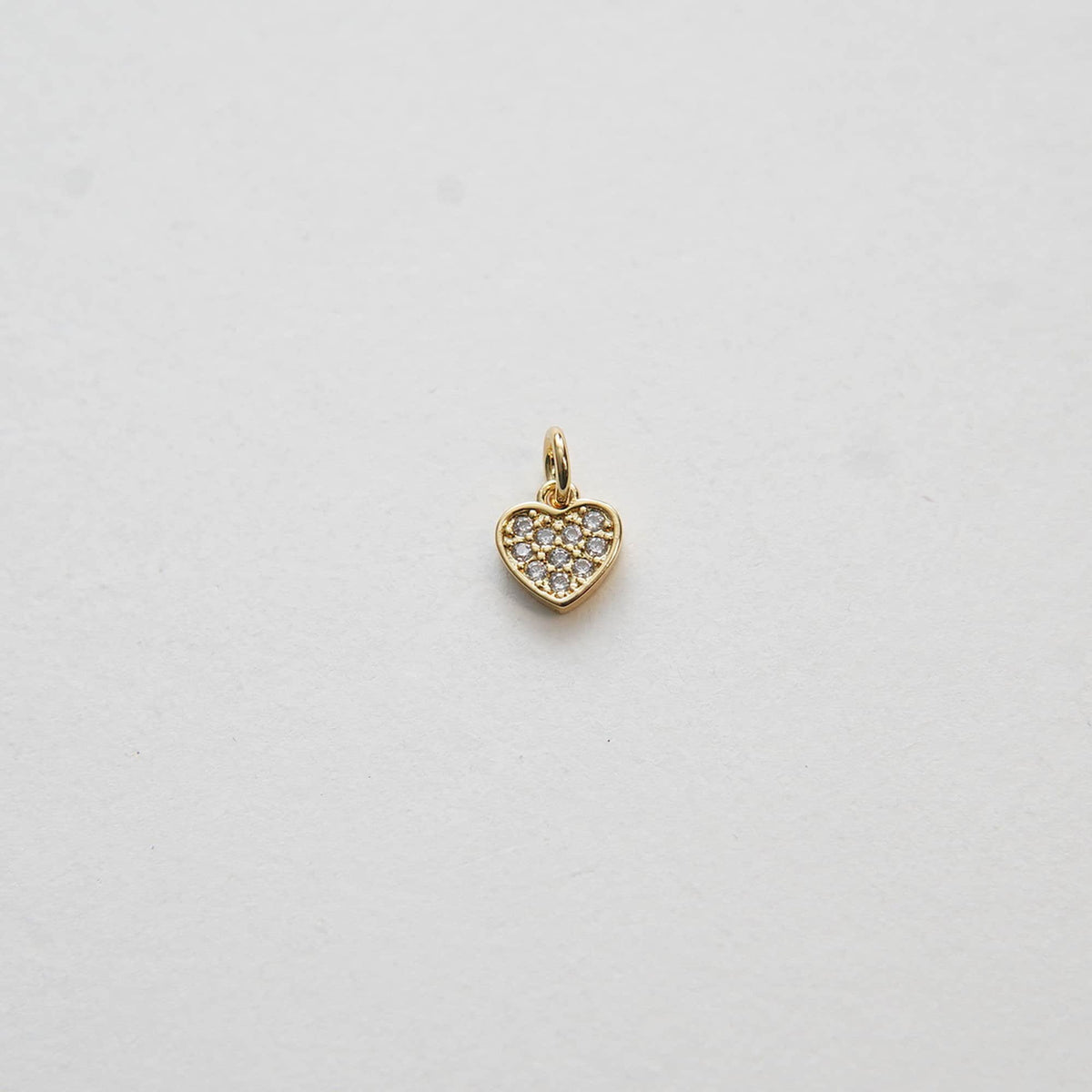 Gold Tiny Heart Charms,18K Gold Filled Heart Pendant,CZ Micro Pave Heart Charm Bracelet Necklace for DIY Jewelry Making Suppl
