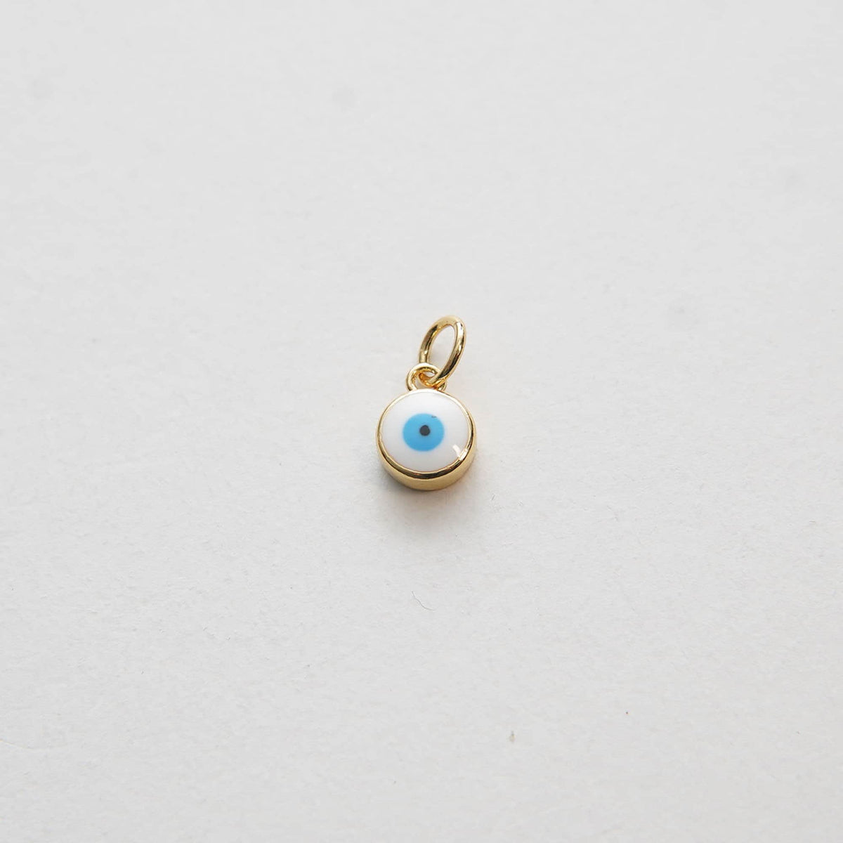 Gold Tiny Blue Evil Eye Charms,18K Gold Filled Evil Eye Pendant,Evil Eye Protect Charm Bracelet Necklace for DIY Jewelry Maki