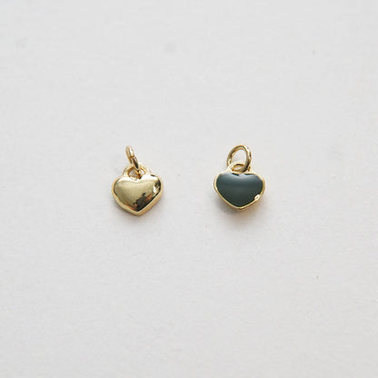 Gold Tiny Heart Charms,18K Gold Filled Heart Pendant,Enamel Heart Charm Bracelet Necklace for DIY Jewelry Making Supply