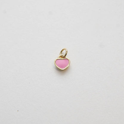 Gold Tiny Heart Charms,18K Gold Filled Heart Pendant,Enamel Heart Charm Bracelet Necklace for DIY Jewelry Making Supply