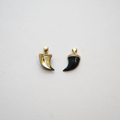 Gold Horns Charms,18K Gold Filled Enamel Horns Pendant,CZ Micro Pave Horns Charm Bracelet Necklace for DIY Jewelry Making Sup