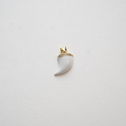 Gold Horns Charms,18K Gold Filled Enamel Horns Pendant,CZ Micro Pave Horns Charm Bracelet Necklace for DIY Jewelry Making Sup