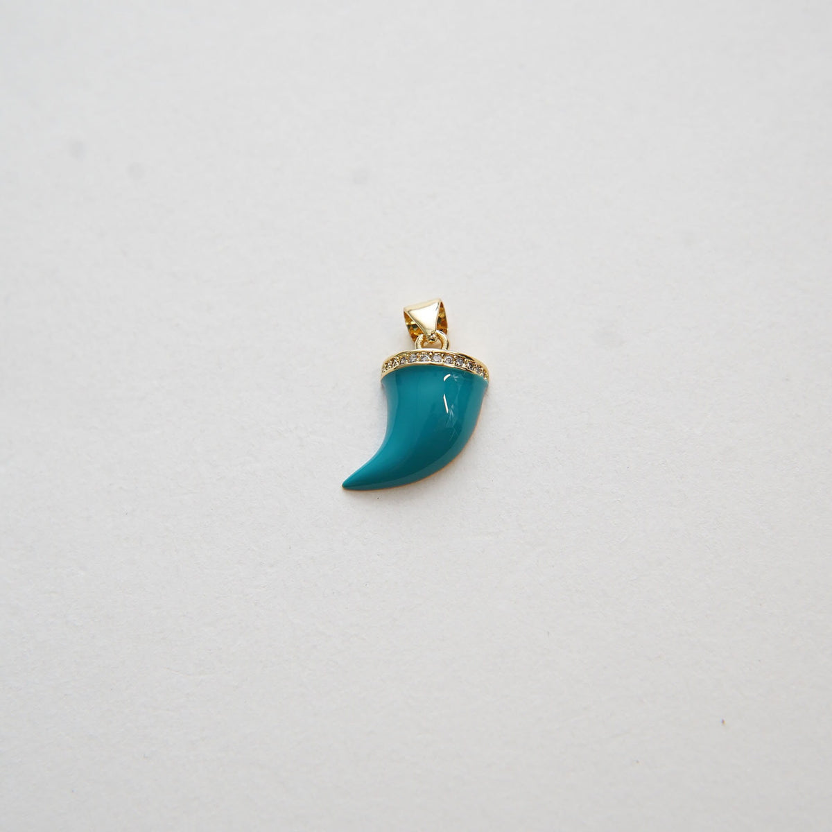 Gold Horns Charms,18K Gold Filled Enamel Horns Pendant,CZ Micro Pave Horns Charm Bracelet Necklace for DIY Jewelry Making Sup