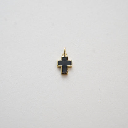 Gold Cross Charms,18K Gold Filled Enamel Cross Pendant,Cross Charm Bracelet Necklace for DIY Jewelry Making Supply