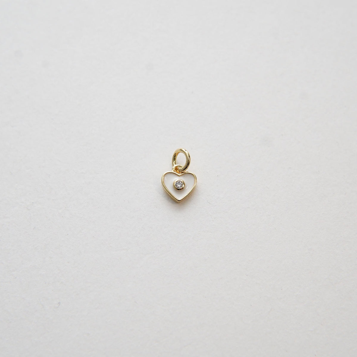 Gold Tiny Heart Charms,18K Gold Filled Heart Pendant,Enamel Heart Charm Bracelet Necklace for DIY Jewelry Making Supply