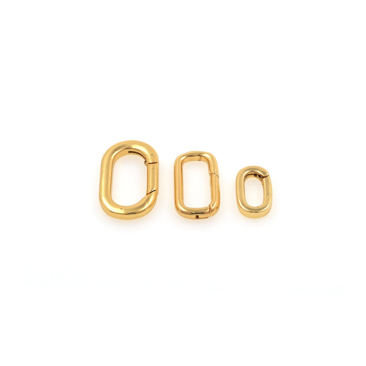 18K Gold Filled Oval Carabiner Clasp,Carabiner Lock Connector,Spring Push Gate for DIY Jewelry Finding Necklace Bracelet