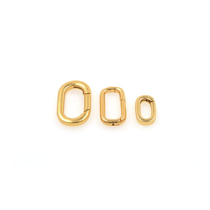 18K Gold Filled Oval Carabiner Clasp,Carabiner Lock Connector,Spring Push Gate for DIY Jewelry Finding Necklace Bracelet