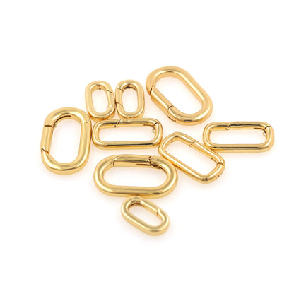18K Gold Filled Oval Clasp 0.11 in, 0.07 in for Jewelry Making