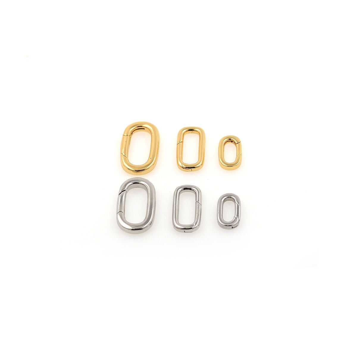 18K Gold Filled Oval Clasp 0.11 in, 0.07 in for Jewelry Making