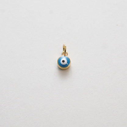 Gold Tiny Blue Evil Eye Charms,18K Gold Filled Evil Eye Pendant,Evil Eye Charm Bracelet Necklace for DIY Jewelry Making Suppl