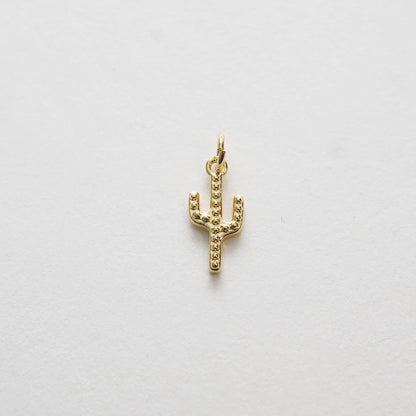 Gold Cactus Charms,18K Gold Filled Cactus Pendant,Silver Desert Charm Bracelet Necklace for DIY Jewelry Making Supply