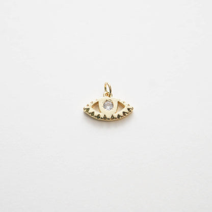 18K Gold Filled Evil Eye Charm Pendant for Jewelry Making