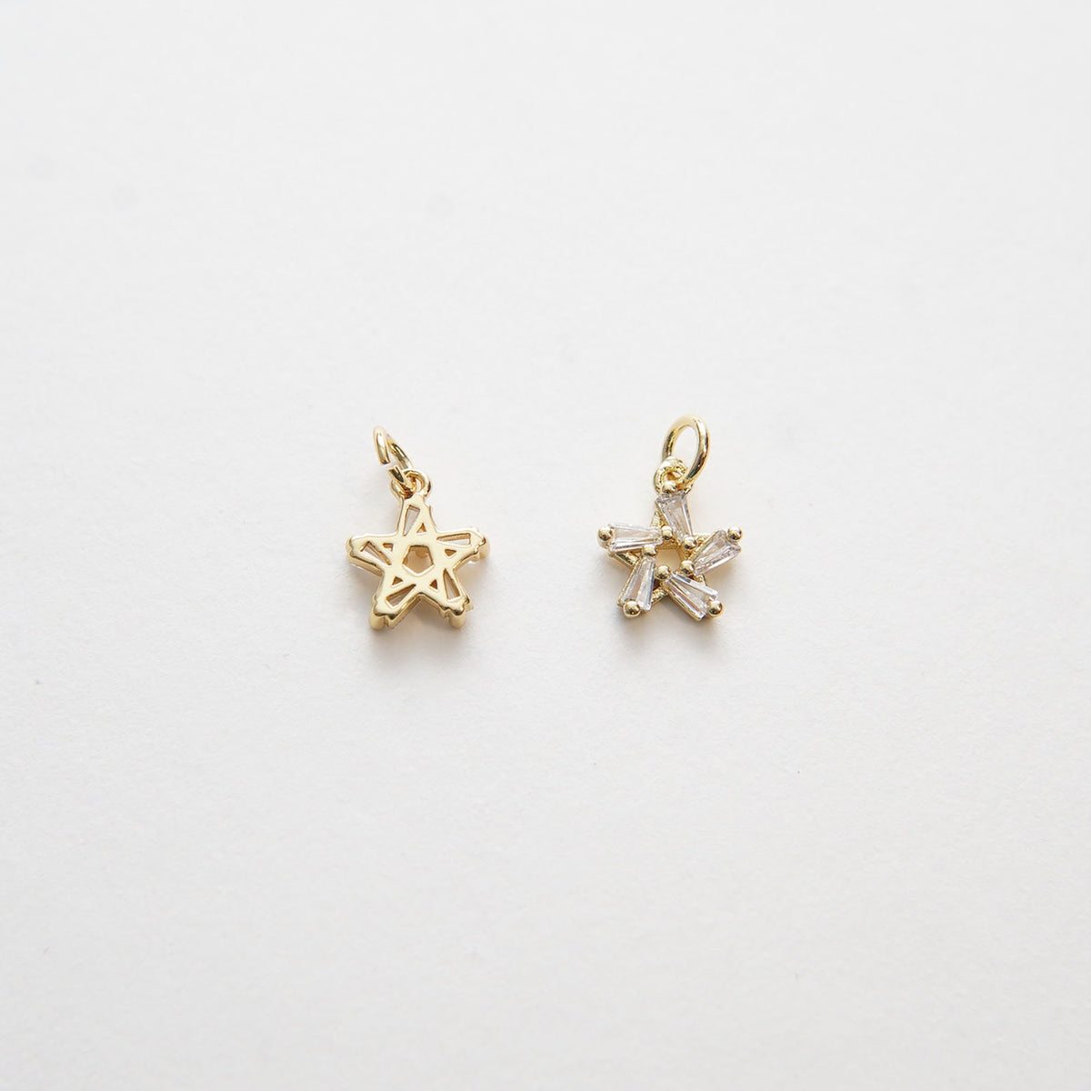 Gold Star Charms,18K Gold Filled Star Pendant,Silver Star Charm Bracelet Necklace for DIY Jewelry Making Supply