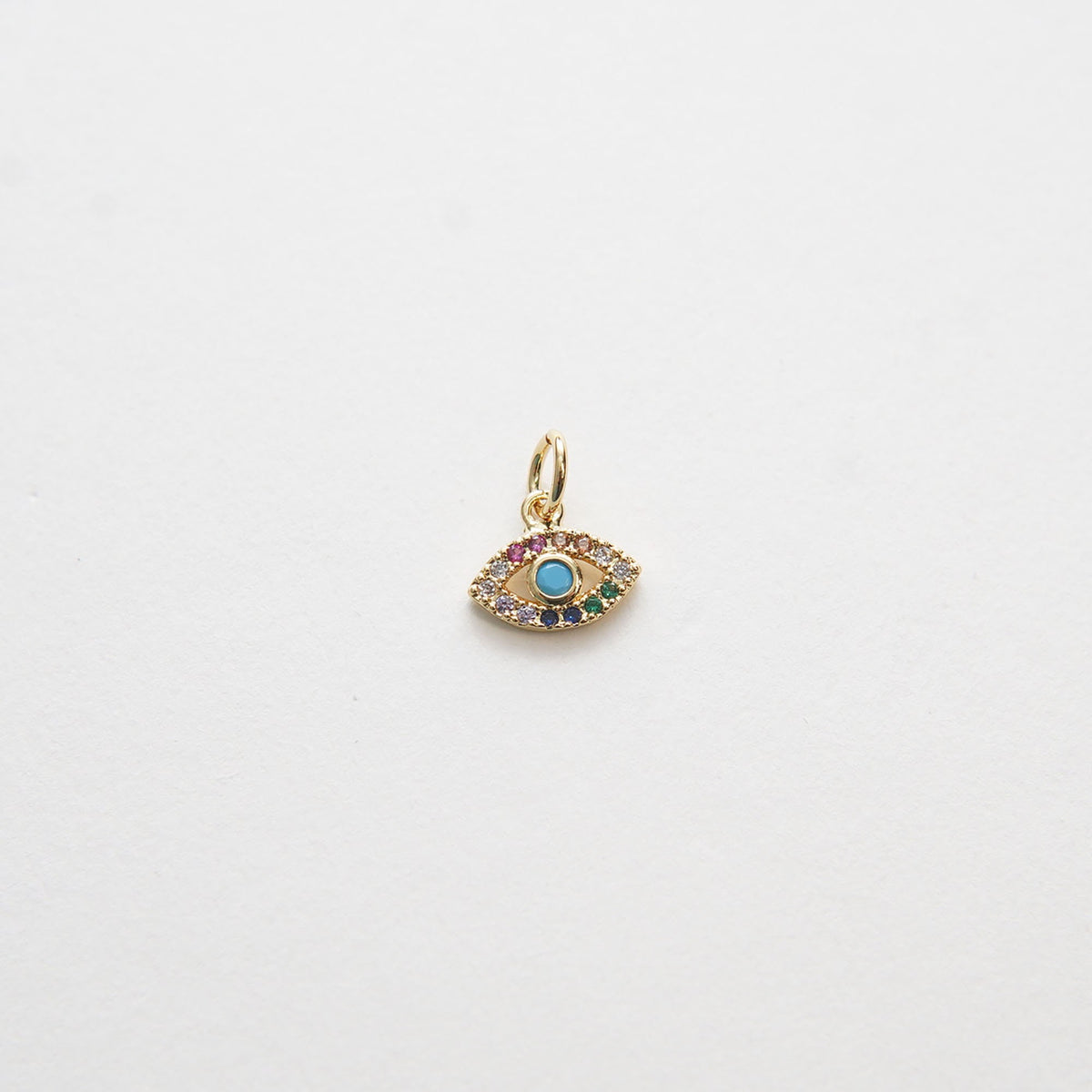 Gold Evil Eye Charms,18K Gold Filled Evil Eye Pendant,CZ micro Pave Silver Evil Eye Charm Bracelet Necklace for DIY Jewelry M