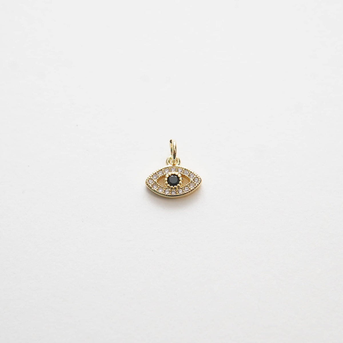 18K Gold Filled Evil Eye CZ Charm Pendant for Jewelry Making